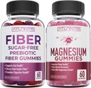 Atlantis Táplálkozási Sugar Free Prebiotic Fiber Gumies felnőtteknek 2- Pack (120 Gummies) + Magnézium Gummies - 770 MG Magnézium Citrát 60 Gummies