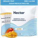 Nectar hidratációs csomagok - Elektrolites por csomagok - Sugar Free & 0 Calorie - Organic Fruit Liquid Daily IV Elektrolites Powder for Dehidratation Relief & Rapid Rehidratation (Mango 30 Pack)
