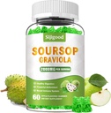 Sugar Free Soursop Graviola Gumies - Organic Soursop Leaves & Fruit Extract - Emésztési támogatás, Immun Support & Antioxidant Properties - 60 Almaízű gumicukor
