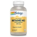 Solaray High Potency Betaine HCL Pepsinnel - Sósavas kiegészítés az emésztéshez - Betaine Hydrochloride and Digestive Enzimes - Gut Health Support - 60- Day Garancia, 250 VegCaps