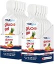 TRUEplus Gel Pouch, Fruit Punch Flavor, 15g Fast- Acting Carbosine, Fat Free, Gluten Free, Quick Support for Low Blood Sugar and Energy, 12 Pack