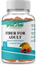Greenfield Táplálkozás: Halal Fiber Gumies felnőtteknek a Prebiotic Soluble Chicory for Digestive & Gut Support, Immune Support, Non-GMO, Zselatin mentes, Gluten Free 60 Counts, Halal Vitamins