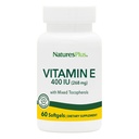 NaturesPlus E-vitamin - 400 iu vegyes D- Tocopherol, 60 Softgels - Könnyen nyelhető E-vitamin kiegészítés, származó természetes szójabab olaj - Free-Radical Defence - Gluten- Free - 60 Servings