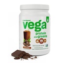 Vega Premium fehérje + Supergreens, csokoládé - 20g Vegan fehérje, Dairy & Gluten Free, 19,2 oz (16 Servings)