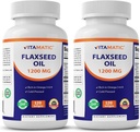 Vitamatic 2 Pack Flaxseed Oil 1200mg 120 a Cold Pressed Flax Seed - 675 mg ALA Omega 3 zsírsav javítja a szív egészségét