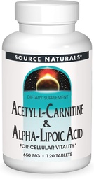 Source Naturals Acetil L- karnitin & Alpha- Lipoic Acid 650mg- 120 tabletta