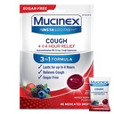 Mucinex Instasoothe Sugar Free Cough Drop, Köhögés Gyógyszer Felnőttek számára Dextrometorphan HBr, Non Mentol Cough Drops, Köhögés-szuppresszáns Lozenges, Vegyes Berry Gyógyszeres köhögés Drop, 40ct