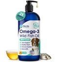 Liquid Fish Oil for Dogs with Omega 3, 6 & 9 Fatty Acids, Wild Caught from Iceland, Skin and Coat Supplement for Shedding, Itchy Skin, Allergies, Brain and Heart Health, Rich in EPA + DHA - 32 oz
