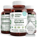 Természetes Nutra 100% USDA Organic Spirulina tabletta, Segít fenntartani a test zsírok, Promotes máj-egészség, Promotes immunrendszer, Segít javítani a metabolizmust, Promotes Immunity, 300mg, 100 Vegán tabletta