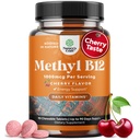 Rágható B12-vitamin 1000 mcg - metilált B12-vegán-vitamin az agy támogatása természetes energia - Bone Health Eye Care és Mood Boost hajbőr és Nails Halal Vitamins