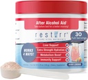 restirr Alkoholos segély után & Recovery: Támogatja a máj egészségét, növeli a metabolizmust és támogatja az immunrendszert DHM, Milk Thistle, B-Complex, hidratálás. 30 adag