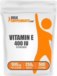 BulkSupplements.com E-vitamin 400 NE por - D-Alpha Tocopherol, tápanyag-kiegészítők - Gluten Free, 500mg per Serving, 250g (8,8 oz) (1-es csomag)