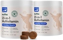 Wuffes 23- in1 Rágható kutya multivitamin és kiegészítők Bundle - Kutya multivitamin kis és nagy Fajta - 2 Pack - 60 gróf