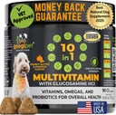 Goodipet Premium 10 in 1 Dog Vitamins Multivitamin Chewable with Probiotics for Gut Health, Dog Vitamins and Supplements w / C-vitamin & Glucosamine for Joint Support (Mogyoróvaj & sütőtök Flavor)