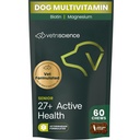 VetriScience Senior 27 + Active Health Chews, Canine Plus Daily Multivitamin Senior kutyáknak, Kiegyenlített vitaminok, Ásványok és antioxidánsok, Egészséges öregedés és Wellness támogatás, Veggie, 60 gróf