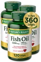 Természet Bounty Fish Oil, 1200mg, 360mg Omega3, 120 (3 csomag, 360 Total)