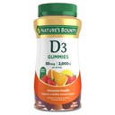 A természet D3-vitamin gumi, vitamin kiegészítés, Támogatja az immunrendszert, 50mcg, 2000NE, vegyes gyümölcs aroma, 90 gumi