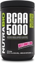 NutraBio BCAA 5000 Powder - Vegan Fermented BCAA - Támogatja Lean izom növekedés, fellendülés, tartósság - 60 Servings - Görögdinnye
