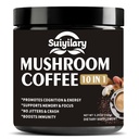 Pilz Kaffee, 10 Pilz-Extrakt Pulver Mischung Lion's Mane, Reishi, Chaga, Cordyceps, Türkei-Tail, Gehirn-Ergänzungen mit Instant Kaffee für Energie, Fokus, Gedächtnis und Immunität 150g