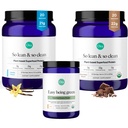 Ora Ora Organic Vegan Protein Powder Chocolate, Vanila & Greens Powder Bundle: 22g Plant Based, Chocolate, 20 Servings + 21g Plant Based, Vanilla, 20 Servings + Organic Super Greens Drink, 30 Servings