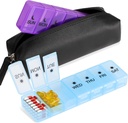 Eltávolítható 7 napos Pill Box, 14 Comistrial Medicine PP Storage Box, BPA- Free Travel Medicine Box vízálló zacskóval, naponta kétszer Pill Case Box vitaminpótló, és halolaj