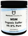 Mericon Industries MSM Organic Sulfur Promote 124; MSM Supplement for inflammatory, Hair Growth, Healthic Skin, & Fokozott Energy, Vegan, Glutén Free, Soy Free (8oz)