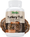 Parker Naturals Türkei Tail Mushroom Capsules - Organische Pilzergänzung für Immunsystem Gesundheitsunterstützung - 1000 mg Premium Pilzergänzungen - 240 Kapseln