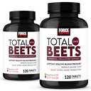 Force Factor Total Beets Nitric Oxide kiegészítés Beet Root Powder, Nitrates, Grapeseed kivonat keringési, szív- és érrendszeri, szívegészségügyi, 240 tabletta, 2 csomag