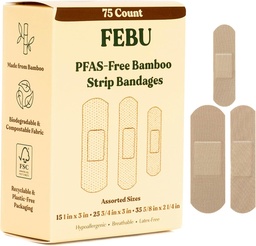 FEBU Eco-Friendly Bamboo Fabric Bandages - 124; PFAS Free Rugalmas Fabric Bandages