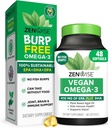 Zenwise Health Vegan Omega 3 Supplement - Burless Omega 3 Supplement with DHA, EPA & DPA Fatty Acides for Immune Health - Halolaj Alternatív fenntartható Sourced Marine Algae Oil - 48 Softgels