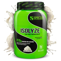 Faj Nutrition Isolyze Whey Protein Powder, 100% Whey Isolate for Muscle Building, 27.5g Protein Per Scoop, No Sugar & Low Fat (Vanilla Ice Cream, 22 Servings)