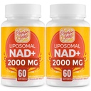 2000 MG NAD kiegészítés, Liposzómás NAD + magas abszorpcióval, hatékonyabb, mint a nikotinamid Ribozid, Pure & Plus boosting kiegészítés, öregedés védelem, Metabolizmus & Cellular, 120 lágyító