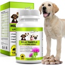 Milchdistel für Hunde, 180 Kautabletten Milchdistel Ergänzung für Hunde Natürliche Leber Unterstützung für Haustiere, Nierenreiniger & Reparatur, Boosts Immunsystem Peking Ente Flavor