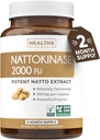 Healths Harmony Nattokinas 2000 FU (Non-GMO) Erőteljes Nattokináz- kiegészítés természetesen fermentált szójababból - (2 hónap ellátás) 60 Vegan Natto kapszula