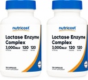 Nutricost Lacase Enzyme Complex 3000 FCC ALU, 120 Veggie Capsules - Non-GMO, Gluten Free, 120 Servings (2 üveg)
