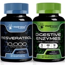 WELLNESS LABSRX Resveratrol kapszula 10,000mg - Emésztőrendszeri enzimek 450mg
