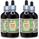 Kava Kava (Piper Methysticum) Glicerit, szárított gyökérmentes alkoholmentes folyadékkivonat (márkanév: HerbalTerra, Proudly Made in USA) 4x4 fl.oz (4x120 ml)