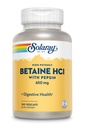 Solaray High Potency Betaine HCL with Pepsin - Hydrochloric Acid Supplement for Digestive Health - with Betaine Hydrochloride and Digestive Enzymes - Gut Health Support - 60-Day Guarantee, 100 VegCaps