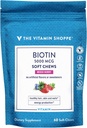 A Shoppe Biotin Vitamin Soft Chews for Hair, Skin & Kail Support - 5000µg - Vegyes Berry (60 Soft Chews)