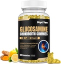 Glucosamine Chondroitin Gumies - 60 Joint Supplement Supplements - 1500mg Extra Strength with MSM, Elderberry, Turmeric - Cartilage & Immune Support for Surfast, Men & Women Vegan - Easy to Swallow