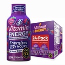 Vitamin Energy Mood + Extra Strength Energy Shot Trópusi Berry 24 Pack, 260mg Natural koffein, B- Vitamins, Rhodiola, Chamomile, Mood & Energy Support, Zéró Sugar, Gluten- Free, Vegan, 1,93 fl oz