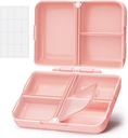 AUVON Daily Pill Organizer Fit a Purse vagy Pocket, Compact Travel Pill Box Case a Slim Folding Design és hosszú-lasting Hinges tartani vitamin, halolaj, kiegészítés vagy ékszer (rózsaszín)