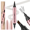 Q710 2in1pen, 4- Tip Brow toll & Eyeliner, Dcuble- end design, wild szemöldök smink, microblading szemöldök toll, vízálló, puha nib, egy sima stroke (2 # Dark Brown)