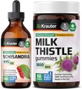 BIO KRAUTER Schisandra Tincture 4 Fl. Oz. & Milk Thistle 60 Gumies