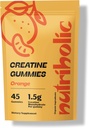Creatine Monohydrate Gumies for Men and Women - Easy to Digest, Vegan, Gluten- Free, Non-GMO, 1,5 g Creatine per Gumi - 45ct (45 gróf, narancs)