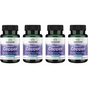 Swanson Copper Antioxidáns Immunrendszer Red Blood Cell Support Ásványvíz (Rézkelát) 2 mg 300 Tabs (4 csomag)