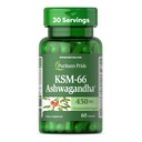 Puritan 's Pride KSM- 66 Ashwagandha ® 450mg, magas koncentrációjú étrend-kiegészítő stresszoldáshoz, hangulatjavításhoz és memóriafenntartáshoz, 1 hónapos ellátás, 60 kapszula