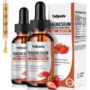 Magnézium glicinát folyékony cseppek, 1000 mg Bromelainnal alkotott folyékony magnézium kiegészítés, B6 C-D-vitamin, magas abszorpció Magnézium Komplex éjszakára, Izom & Energia támogatás, 2 Fl Oz (2-es csomag)