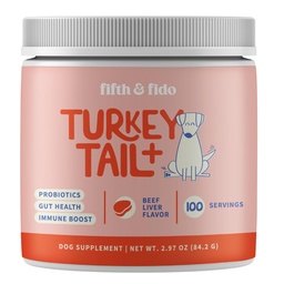 Turkey Tail Mushroom for Dogs - Lipoma Treatment & Immune Support - Fifth & Fido Mushroom Supplement for Lumps & Bumps with Probiotics - Dog Food Topper, Pet Vitamins Made in USA, 100 Servings