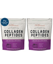 Élő Collagen peptides por - Haj, bőr, köröm, és közös támogatás - I-es és III-as típusú Collagen - Naturaly- Sourced hidrolizált fehérje - 16oz (2- Pack)